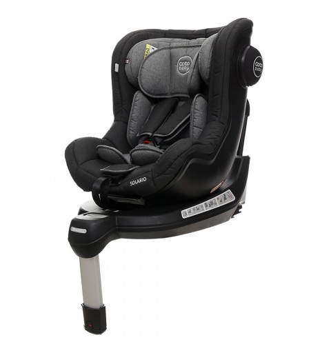 Coto Baby Solario - obrotowy fotelik samochodowy 0-18 kg | Black Melange